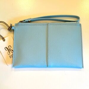 New Hobo Light Blue Leather Wristlet